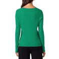 thumbnail image 3 of Suéteres de manga larga con cuello barco para mujer INSPIRE CHIC, tops de punto casuales, talla XL, color verde, 3 of 6