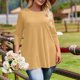 thumbnail image 3 of Plus Tamaño Suelto Ajuste Camisetas para las Mujeres Impresas 3/4 Manga Cuello Redondo Blusa Casual Verano, Más Tamaño de la Túnica de Manga Larga para las Mujeres, 3 of 6