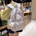 thumbnail image 6 of Plaid Stripe School Backpack, Waterproof Laptop Backpack with Pendant, Nylon Lightweight Bag for Travel Work College, Purple, 6 of 8