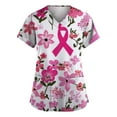 thumbnail image 3 of NAMTYQX Breast Cancer Shirts Soft Loose Floral Tshirts Shirts for Women White Size M, 3 of 5