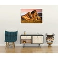 thumbnail image 2 of HFDF Lion Canvas Wall Art for Living Room Modern Animal Canvas Painting Gallery-Wrapped Lion and Lioness Picture Wall Decor Artwork Stretched by Wooden Ready to Hang - 10x8inch Framed, 2 of 6