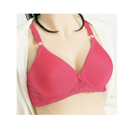 

LOVECOCO Womens Seamless Bralette Floral Embroidered Bras Push-Up Bra Adjustable Soft Underwear