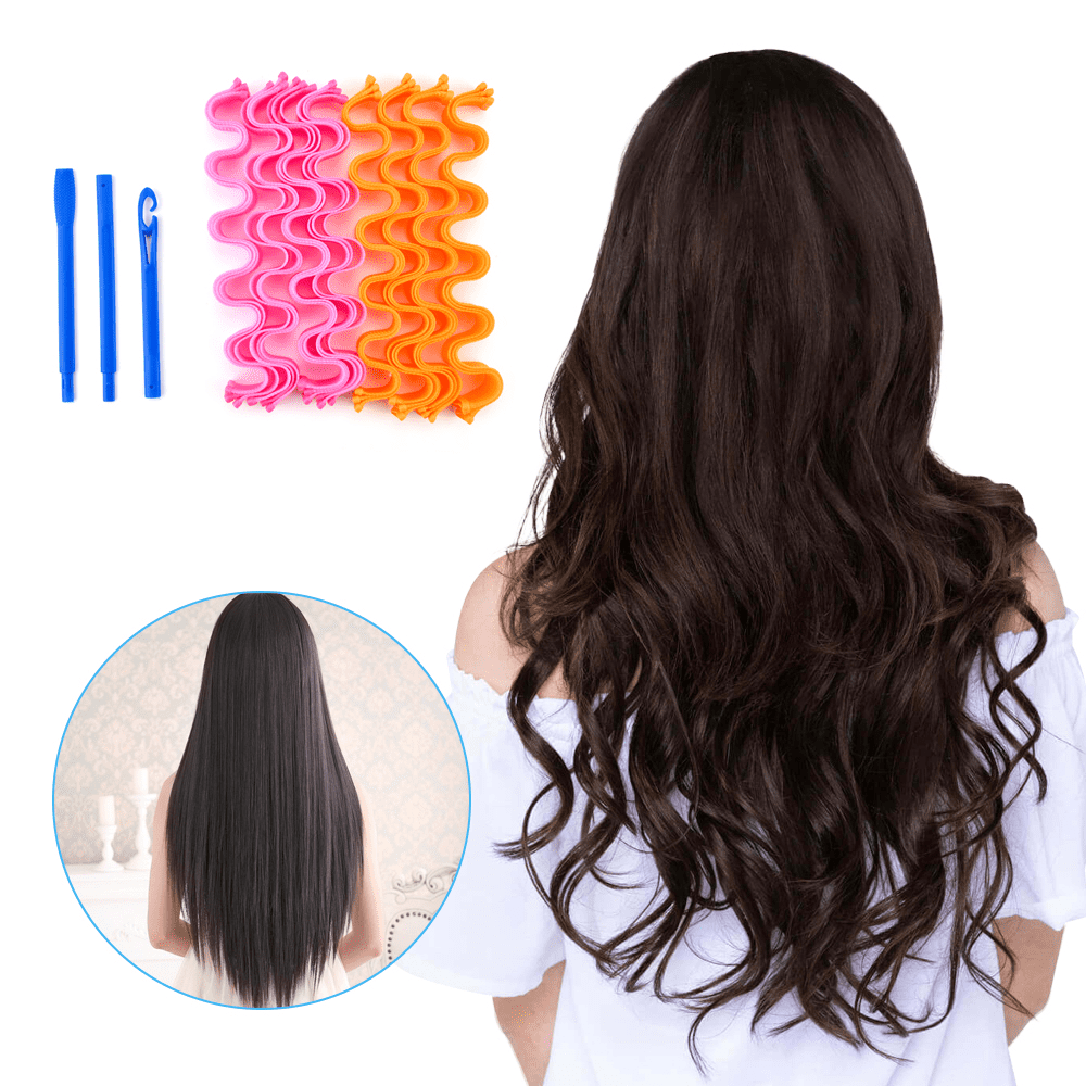 24pcs 50cm Harmless Soft Hair Curlers Heatless DIY Magic Wave Curls Rollers  Hair Accessories Curling Hair Styling Tools 