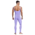 thumbnail image 3 of Eandarui Men's One Piece Stripes Athletic Jumpsuit Stretchy Soft Skinny Workout Bodybuilding Romper Lavender XL, 3 of 7