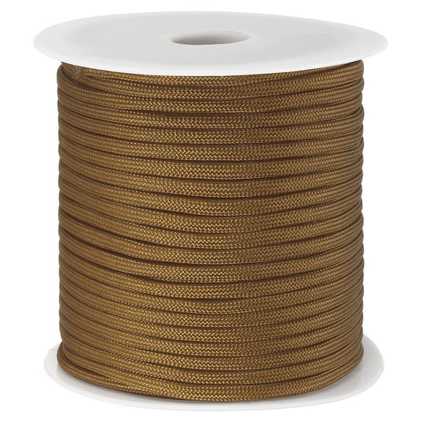 Uxcell 164FT 550 Paracord, cuerda de paracaídas de 7 hebras, carrete de cuerda de 4 mm, cuerda fuerte para supervivencia, camping y senderismo, marrón
