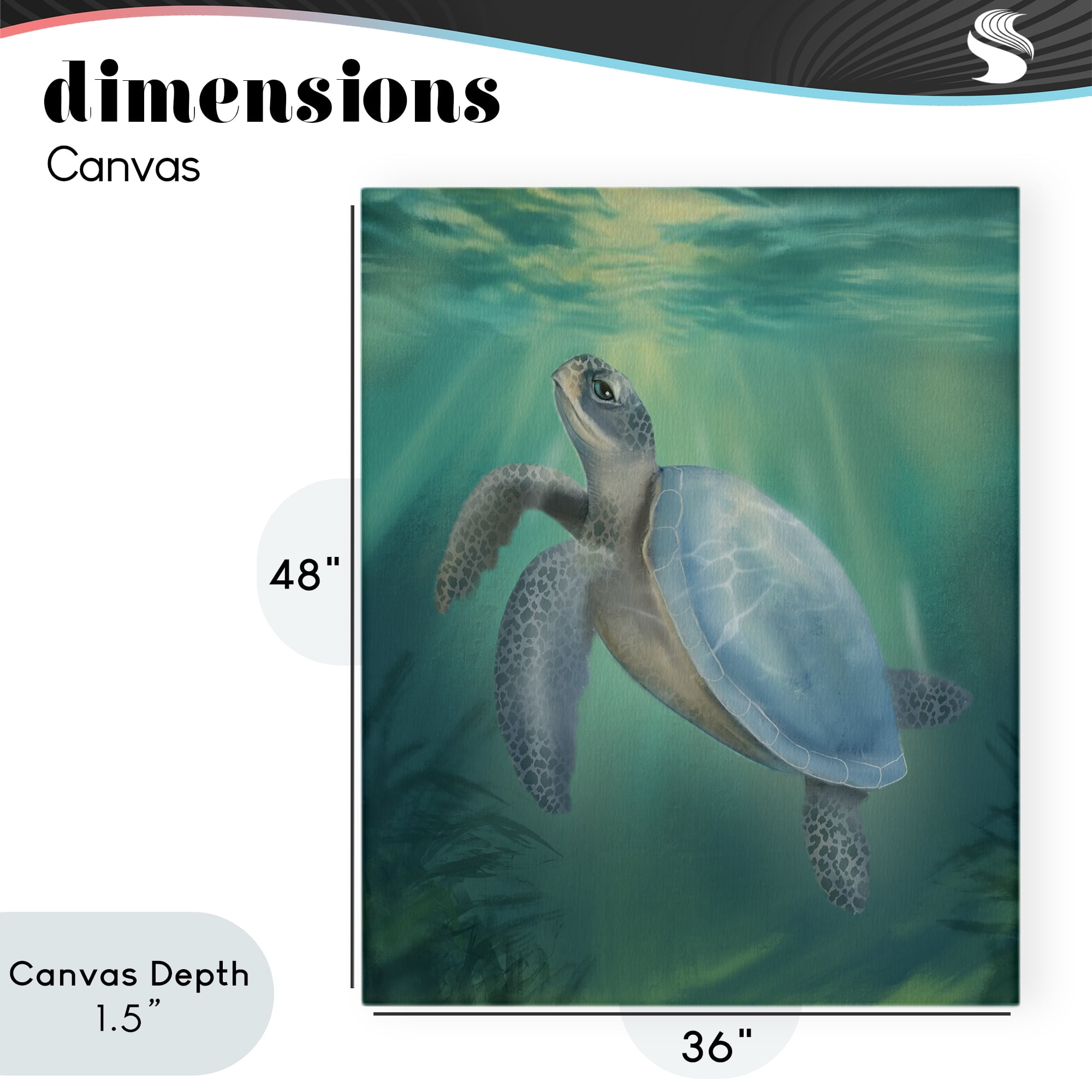 Stupell Industries Coastal Beach Sea Turtle Canvas Wall Art, design by Matthew Piotrowicz