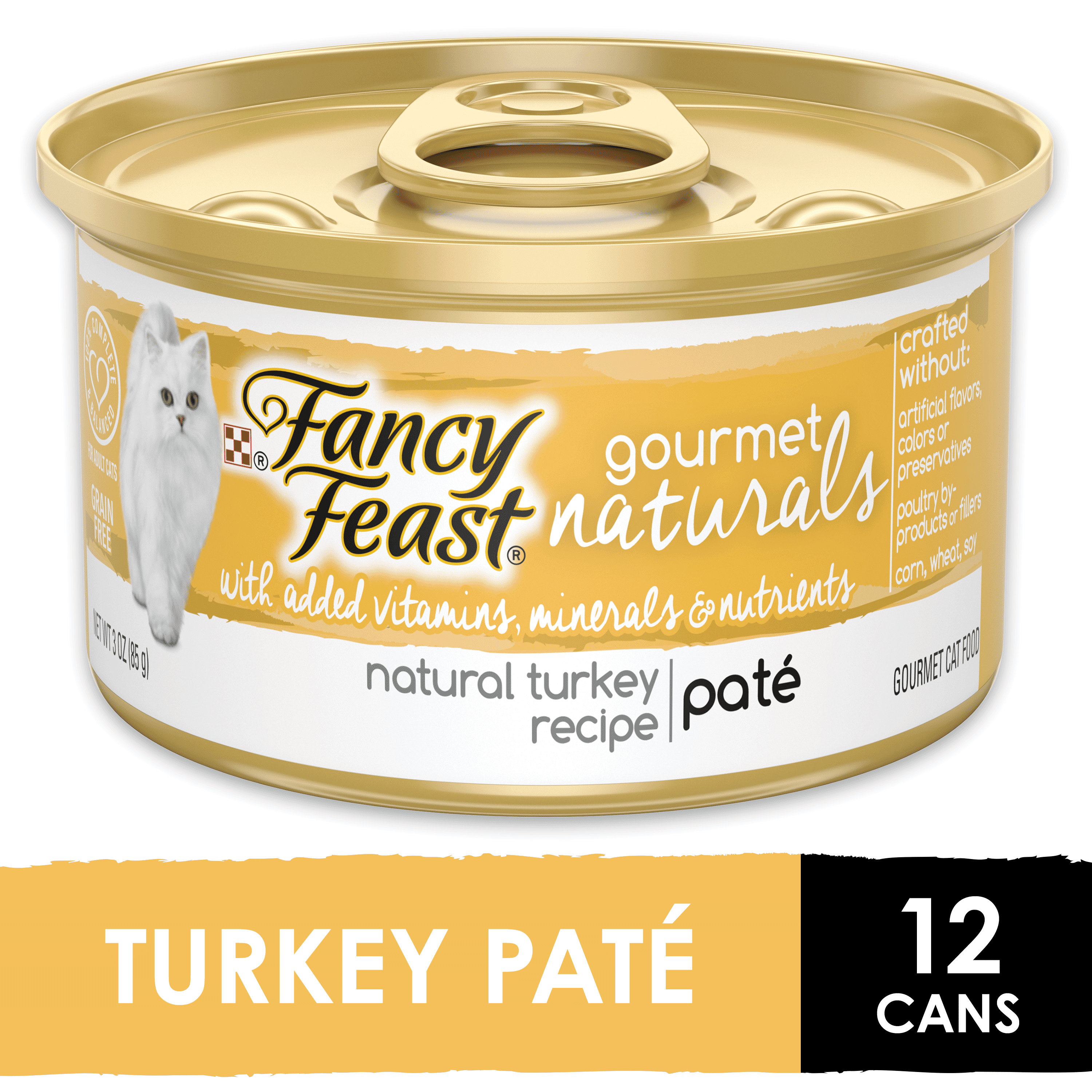 (12 Pack) Fancy Feast Natural Pate Wet Cat Food, Gourmet Naturals
