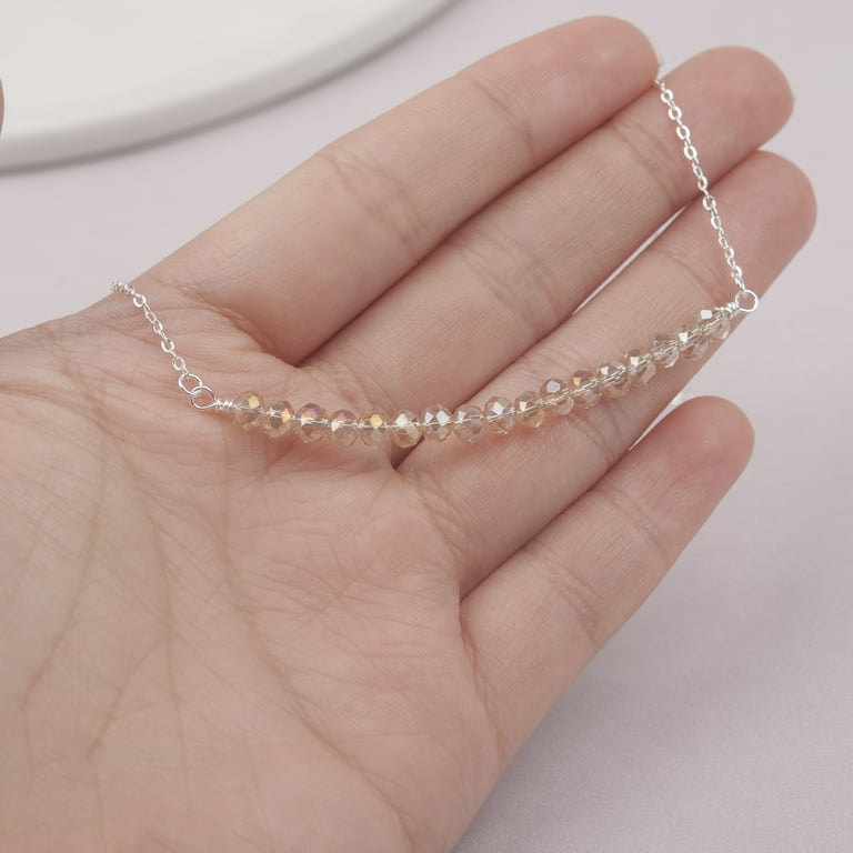 17th Birthday Gifts for Girls, 925 Sterling Silver Beaded Bar Necklace, 17  Beads for 17 Year Old Girl, Gift Idea for Daughter Niece 17U 