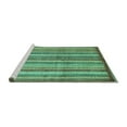 thumbnail image 2 of Ahgly Company Machine Washable Indoor Round Abstract Turquoise Blue Modern Area Rugs, 5' Round, 2 of 4
