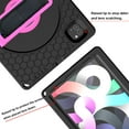 thumbnail image 5 of Allytechgroup Kids Case for iPad Pro 11 Inch 2022/2021/2020/2018/ iPad Air 4/5th 2020/2022 10.9" Tablet, Heavy Duty Shockproof Rugged Case with Shoulder Strap Kickstand Hand Strap, Black+Rose, 5 of 9