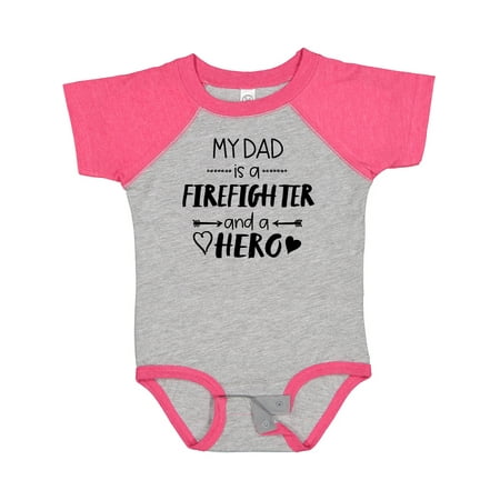 

Inktastic My Dad is a Firefighter and a Hero Gift Baby Boy or Baby Girl Bodysuit