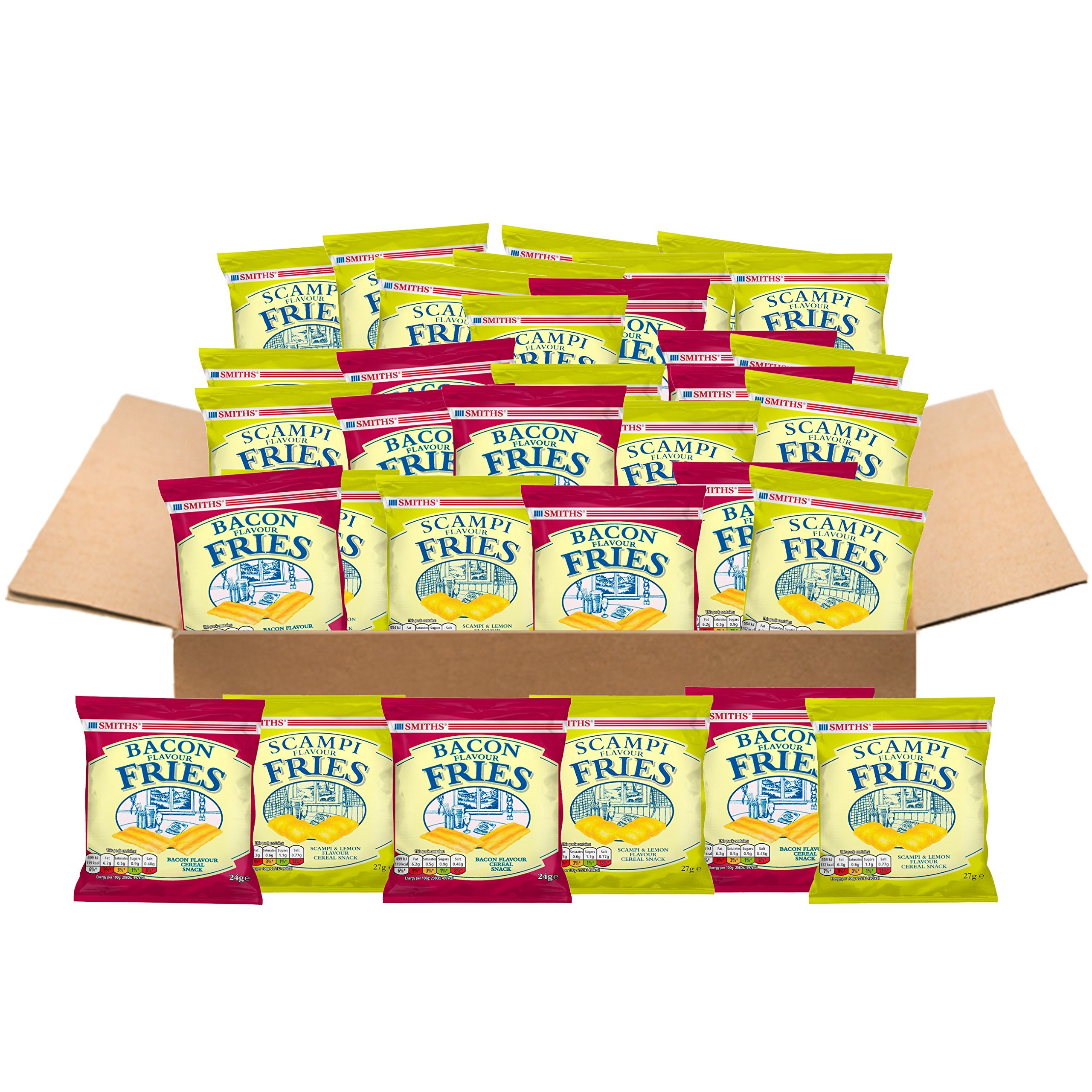 Smiths Bacon and Scampi Fries Savoury Snacks Selection Box (36 Single Bags) Smiths Bacon and Scampi Fries Savoury Snacks Selection Box (36 Single Bags)