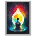 thumbnail image 1 of 7 Chakra Meditation Energy Rainbow Relaxation Artwork Framed Wall Art Print A4, 1 of 4