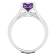thumbnail image 4 of 2.28 ct Brilliant Princess Cut Alexandrite 14k White Gold Solitaire with Accents Engagement Bridal Wedding Ring Band Set size 3.75, 4 of 7