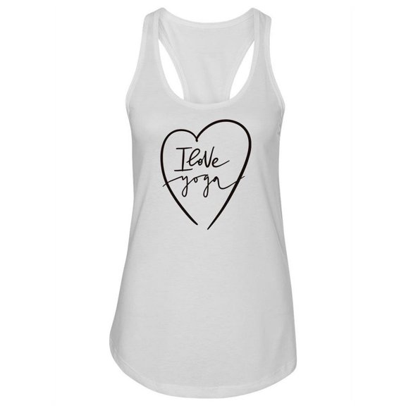 I Love Yoga Black And White Tank Women -Image by Shutterstock, Female Large