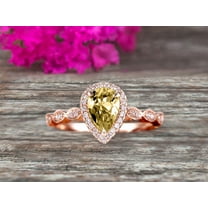 1.75 Carat 8x5mm Pear Shape Champagne Diamond Moissanite Engagement Ring Promise Ring Anniversary Ring On 10k Rose gold Art Deco Ring