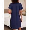 thumbnail image 4 of Avidlove 2 Pack Women Nightgown Sleepwear Flare Short Sleeve Sleepshirts V Neck Sleepdress Causal Pajama Dress S-XXL, 4 of 6