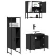 thumbnail image 2 of vidaXL 3 Piece Bathroom Furniture Set Black Engineered Wood, 2 of 5