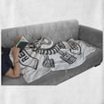 thumbnail image 6 of Auto Mechanic Soft Flannel Fleece Blanket, Emblem Like Illustration with Rubber Tire Tools and Repair Service Typography, Cozy Plush for Indoor and Outdoor Use, 60" x 80", Grey White, by Ambesonne, 6 of 6