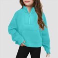 thumbnail image 2 of TOWED22 Girls Half Zip up Sweatshirt Trendy Winter Cropped Long Sleeve Shirt Pullover Youth Preppy Tween Girl Cute Clothes,9-10 Y, 2 of 5