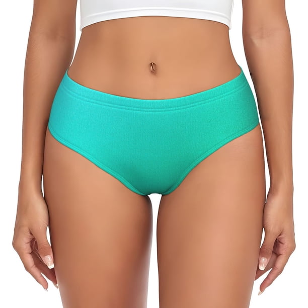 Fotbe Turquoise Light Blue Calzones Estampados para Mujer – Ropa Interior de Algodón, Cómoda, Suave y Elástica-4X-Large