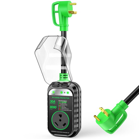 Analizador de circuitos GEARGO RV 30A con protector de sobretensión, 8000 julios