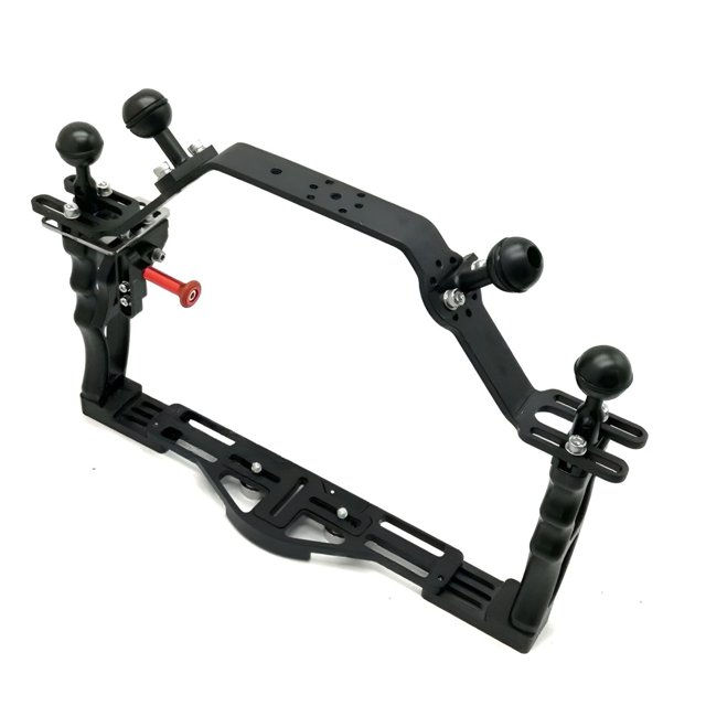 Abbraccia Carcasa submarina de aluminio para cámara, bandeja doble asa, extensión de disparador, soporte, para TG5 TG6 TG7
