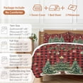 thumbnail image 6 of Christmas Trees Comforter Set Full Size, Xmas Trees Balls Berry Winter Snowflakes Red Black Plaid Soft Bedding Set for Man Woman, 4 Pieces Duvet Cover Set with Fitted Sheet, 2 Pillowcases, 6 of 9