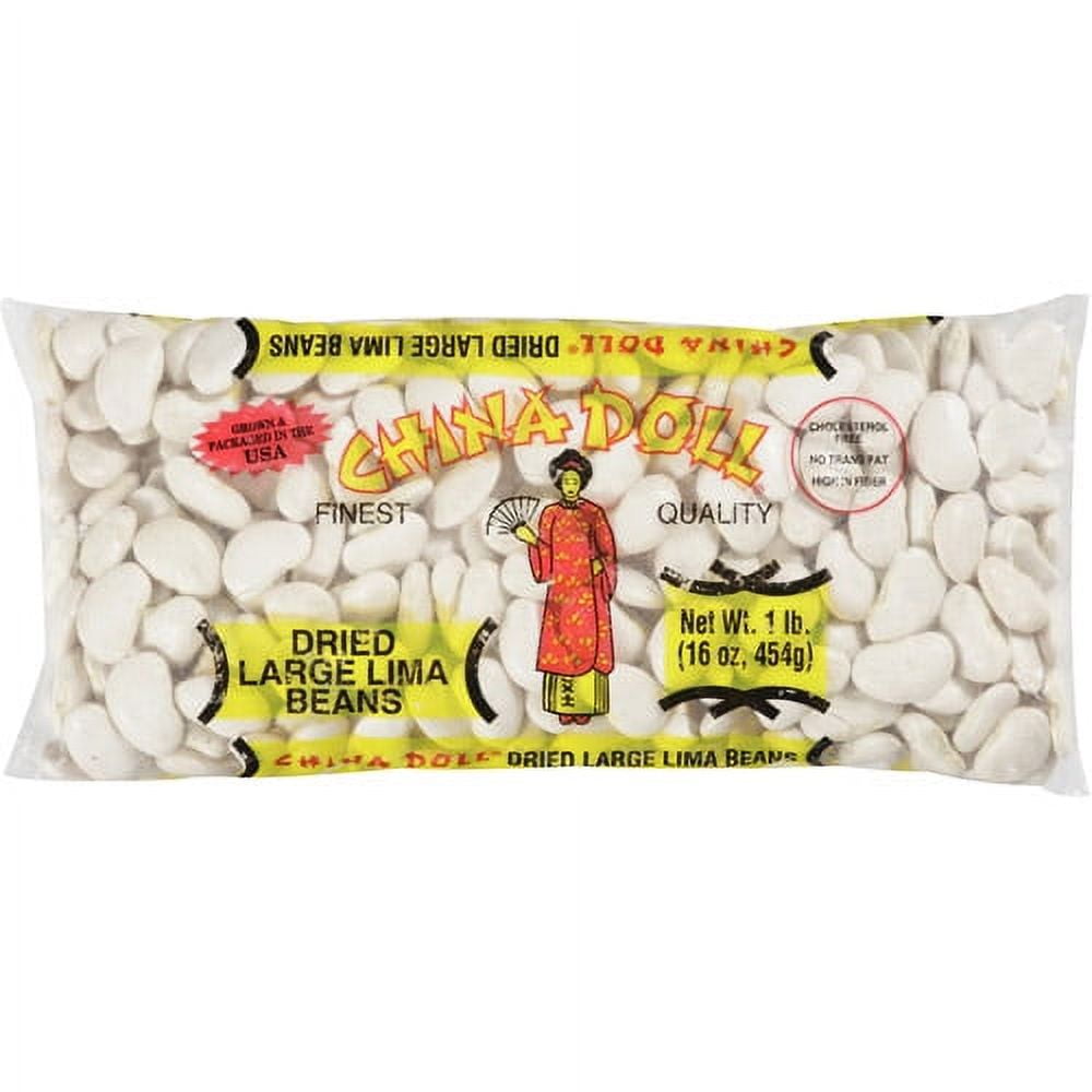 (3 pack) China Doll Dried Large Lima Beans, 16 oz Bag