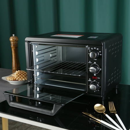 

Simple Deluxe Toaster Oven with 20Litres Capacity Compact Size Countertop Toaster Easy to Control with Timer-Bake-Broil-Toast Setting 1200W Stainless Steel 16x11in Black Extra Large7
