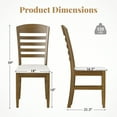 thumbnail image 4 of Spaco Dining Chairs Set of 2, Kitchen Chair with Rubber Wood Frame and Padded Seat, Walnut, 4 of 9