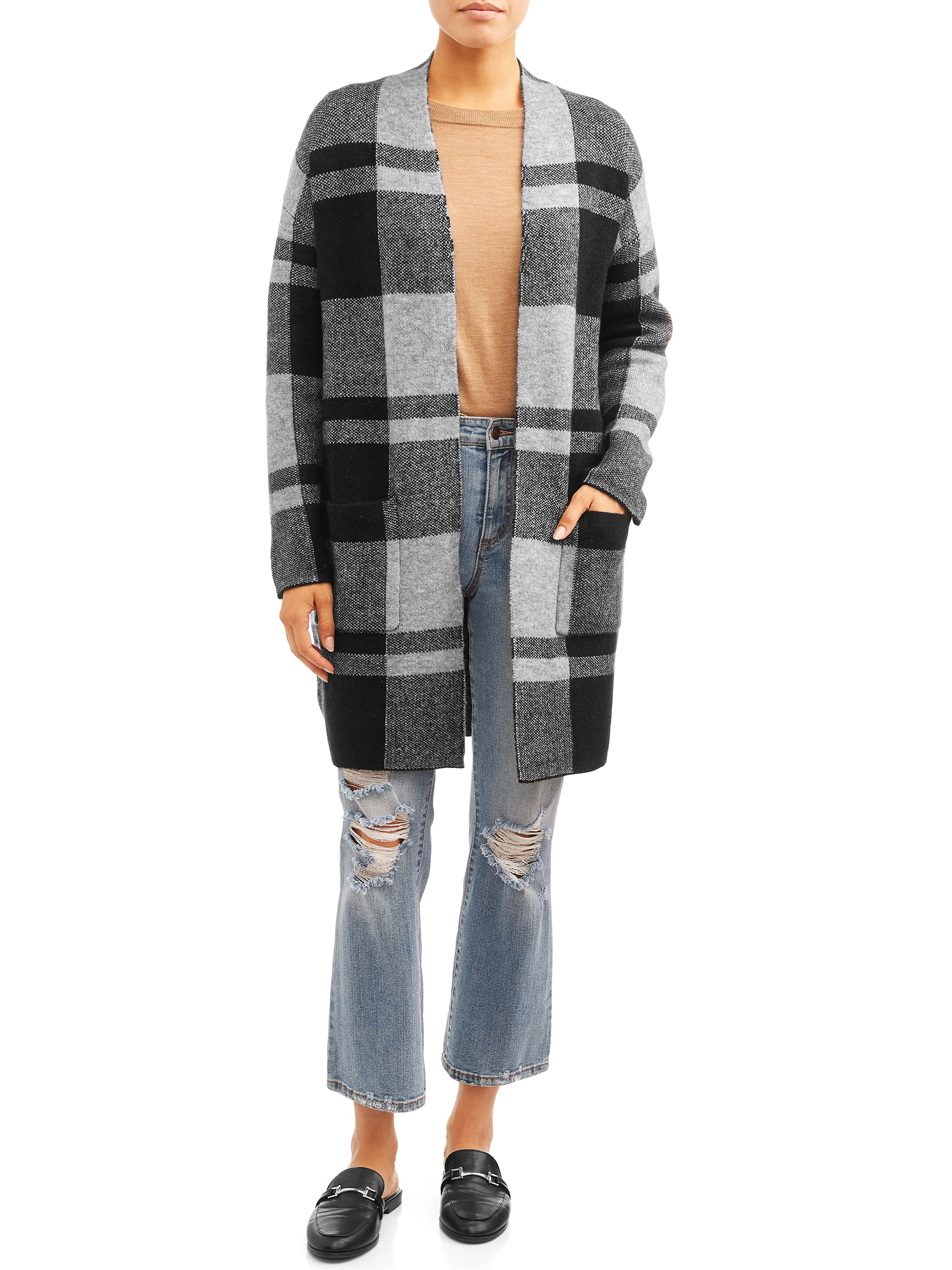 walmart time and tru double knit cardigan