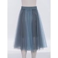 thumbnail image 5 of TTAO Kids Girls High Waist Bowknot Mesh Tutu Tulle Skirts Tiered A-line Wedding Princess Birthday Party Skirts Skorts Grey Blue 9-10, 5 of 7