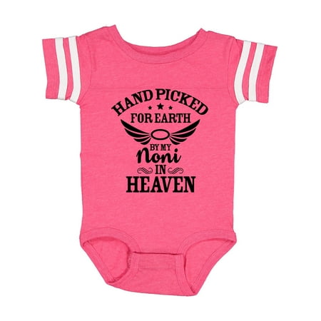 

Inktastic Handpicked for Earth By My Noni in Heaven with Angel Wings Gift Baby Boy or Baby Girl Bodysuit