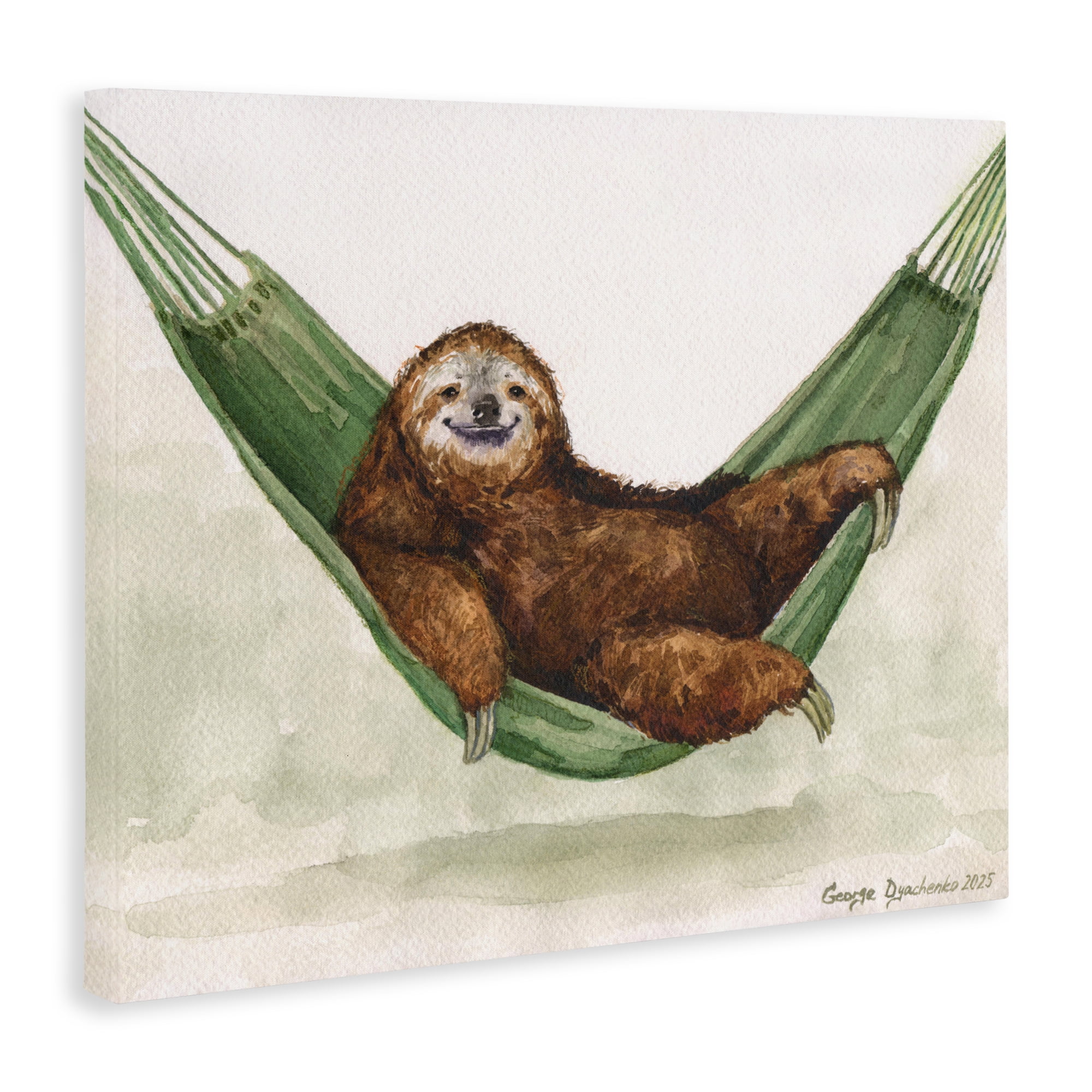 Stupell Industries Sloth On The Hammock Canvas Wall Art, design by George Dyachenko