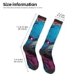 thumbnail image 2 of Vsdgher Neon Cyberpunk Blue Bear Knee Socks, High Socks Long Stretchy Sock Women Knee High Stocking, Long Socks for Women, 2 of 6