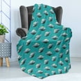 thumbnail image 4 of Teal Soft Flannel Fleece Throw Blanket, Digital Geometric with Low Polygonal Effect Unicornfish Marine Life Design, Cozy Plush for Indoor and Outdoor Use, 70" x 90", Teal, by Ambesonne, 4 of 5