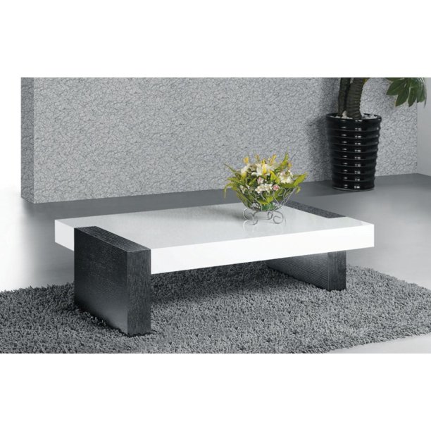 Modern Coffee Table In Wenge Oak Veneer And White High Gloss Lacquer Walmart Com Walmart Com