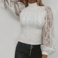 thumbnail image 4 of Fesfesfes Women Sweaters O-Neck Loose Casual Solid Fashion Long-Sleeved Knitted Lace Sweater Plus Size $10, 4 of 9