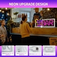 thumbnail image 2 of Deko LED de neón, letrero luminoso de BAR (rojo blanco), letrero LED de barra de luz de neón de 42 × 22 × 2 cm con enchufe USB para bar, sin cadenas de envío, bar de casa, club, pub, tienda por, 2 of 5
