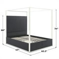 thumbnail image 5 of Jeffrey Canopy Velvet Upholstered Queen Bed Frame In Black, 5 of 7