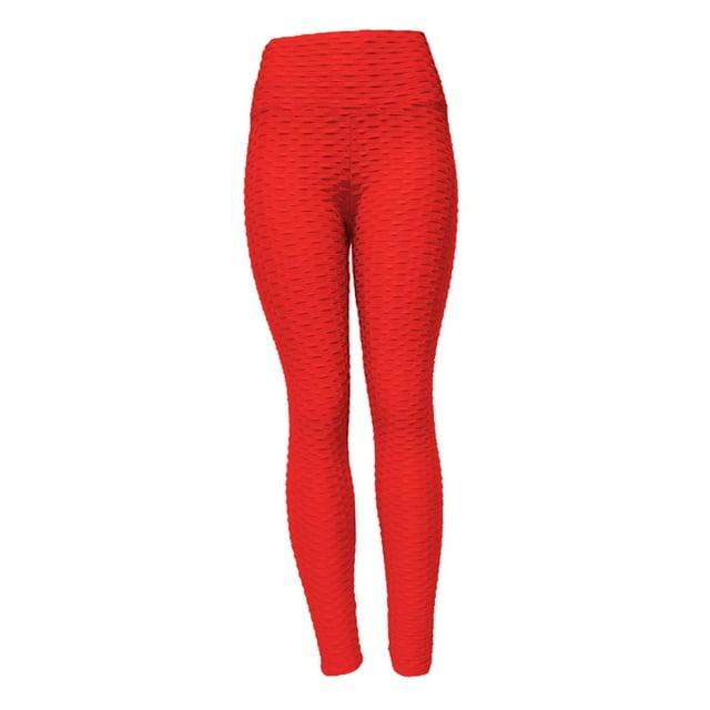 Adelgazante Fruncido Gimnasio Ejercicio Leggings Push Up Yoga Pant XL,Rojo SG Hugo Leggings de entrenamiento de cintura alta