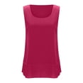 thumbnail image 6 of Staron Spring Summer Women's Double Layer Strappy Tank Top Casual Sleeveless Blouse Solid Color Fashion Loose Comfy Vacation Beach Travel, Pink XL, 6 of 7