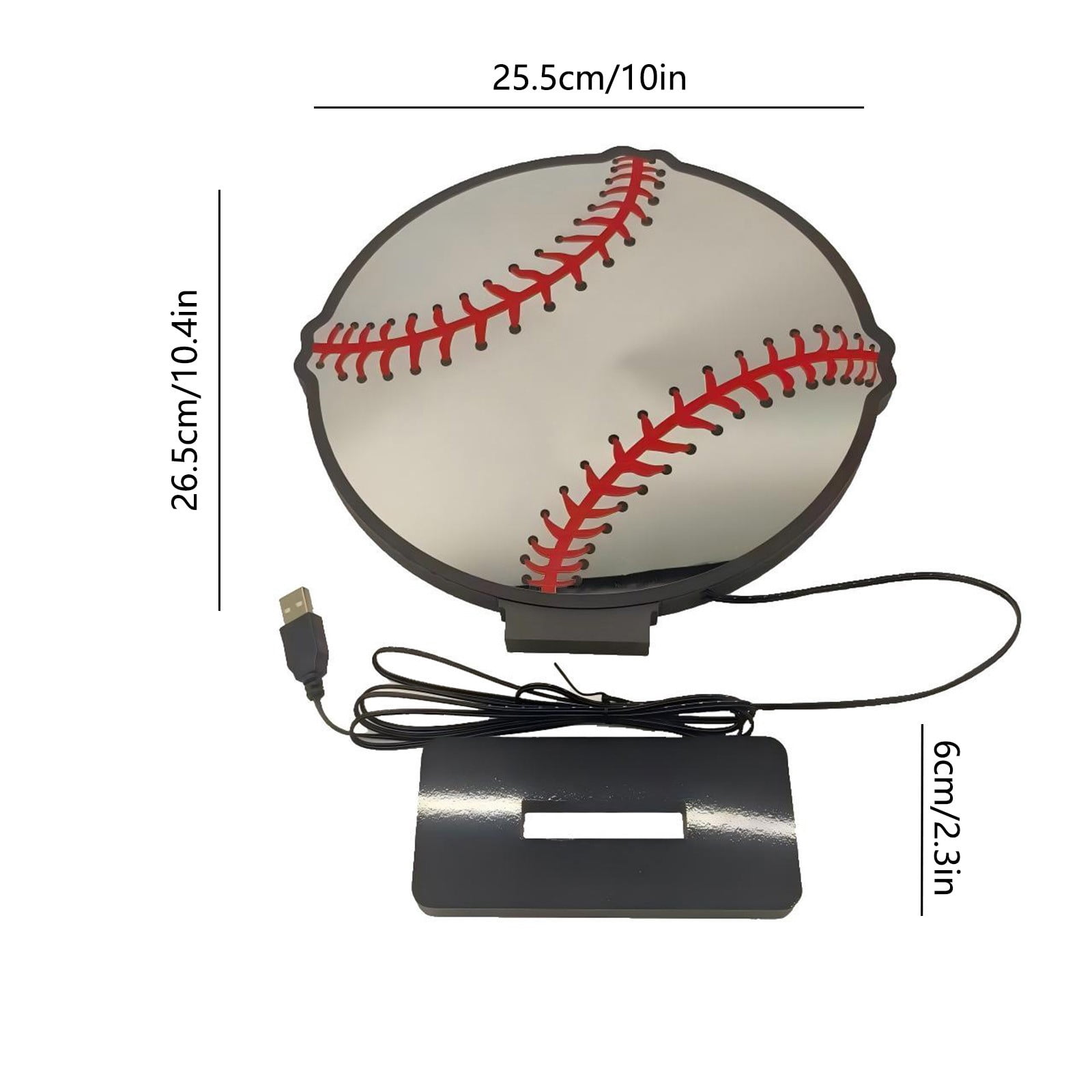 Baseball Infinity Mirror Light,  LED Infinity Mirror Night Light with Endless Stadium Tunnel Effect, USB Powered  LED Lights for Man Cave & Game Room Decor, Gift for Boys Men