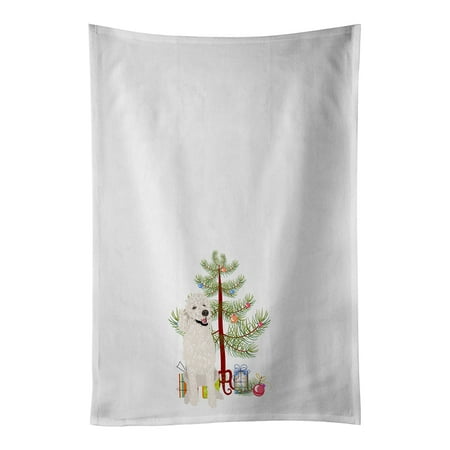 

Poodle Standard White Christmas White Kitchen Towel Set of 2 19 in x 28 in