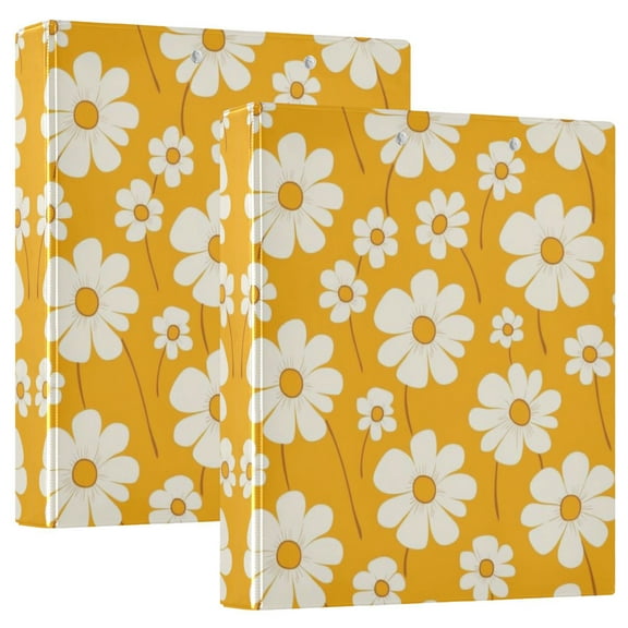 Iauyy PVC Round Ring Binders, 200 Page Capacity, 2 Pack，Retro Floral