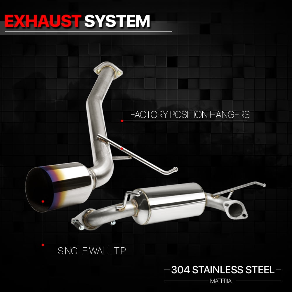 DNA Motoring For 00-04 Toyota Celica GT GTS T230 Cat-Back Exhaust Titanium Style Tip Muffler
