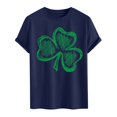 thumbnail image 6 of lcziwo St Patricks Days Shirts Men Green Shamrock Print Tees Casual Streetwear Short Sleeve Pullover Tops Crewneck Big and Tall Daily T Shirts Limited Time Deal,Navy,XXL, 6 of 6