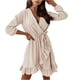 thumbnail image 1 of Vestido casual HUOGUO Vintage Sexy de color liso para mujer, 1 of 5