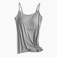 thumbnail image 6 of Tank Tops with Built in Bras for Women Sports Cute Cami Workout Plus Size Camisoles Spaghetti Strap Under Clothes Gray S, 6 of 6